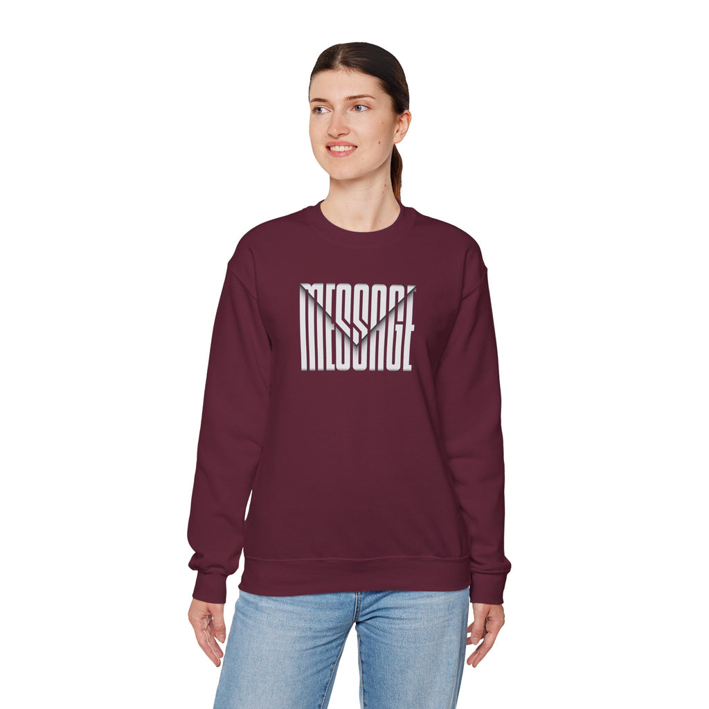 MESSAGE Sweatshirt - Minimalist Typography Pullover, Aesthetic Streetwear Crewneck