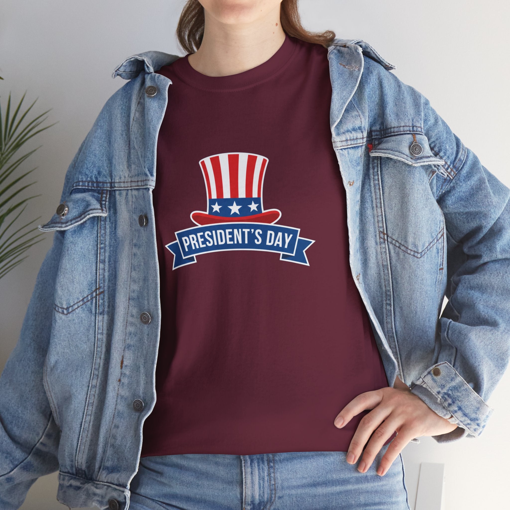 President's Day top hat T-Shirt | Patriotic Presidents Day tee, USA flag stars stripe design