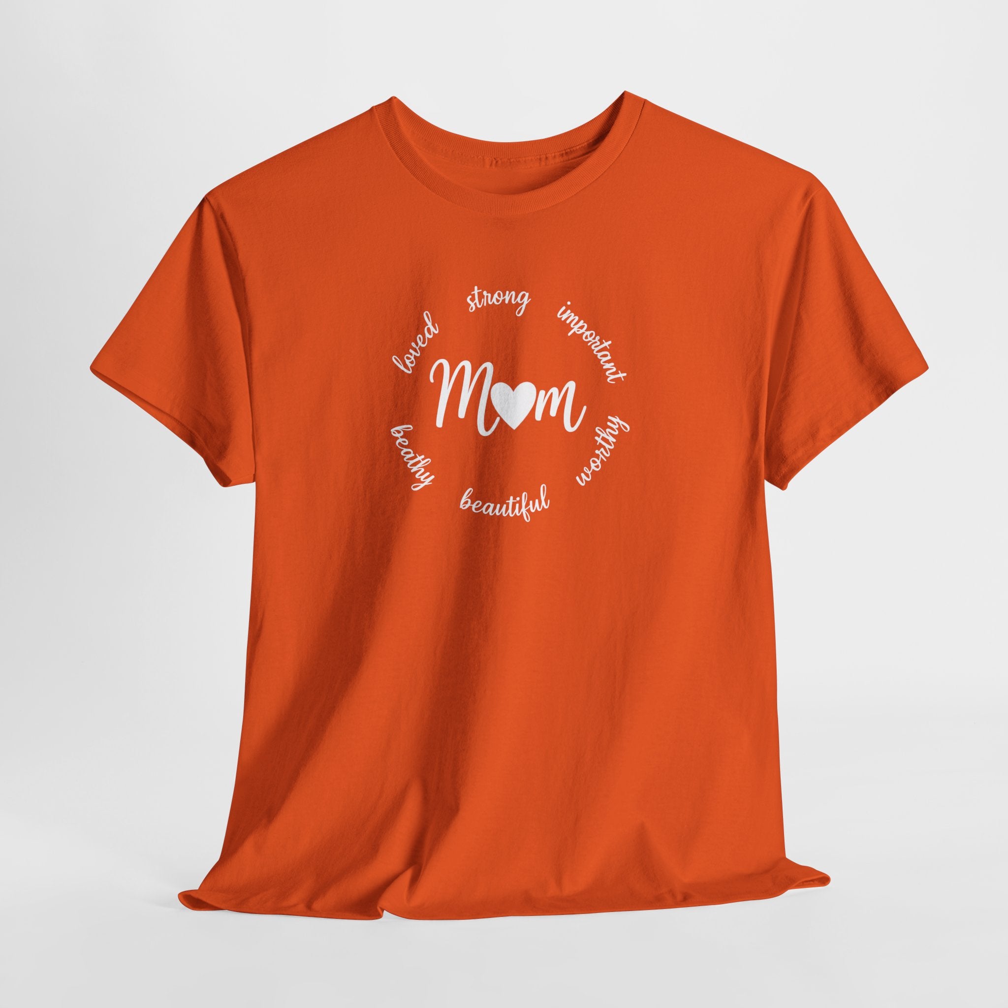 Mom Script Heart T-Shirt | Mom Circle Words Design