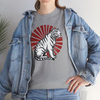 White Tiger with Rising Sun Tee | Japanese Tiger Graphic T-Shirt