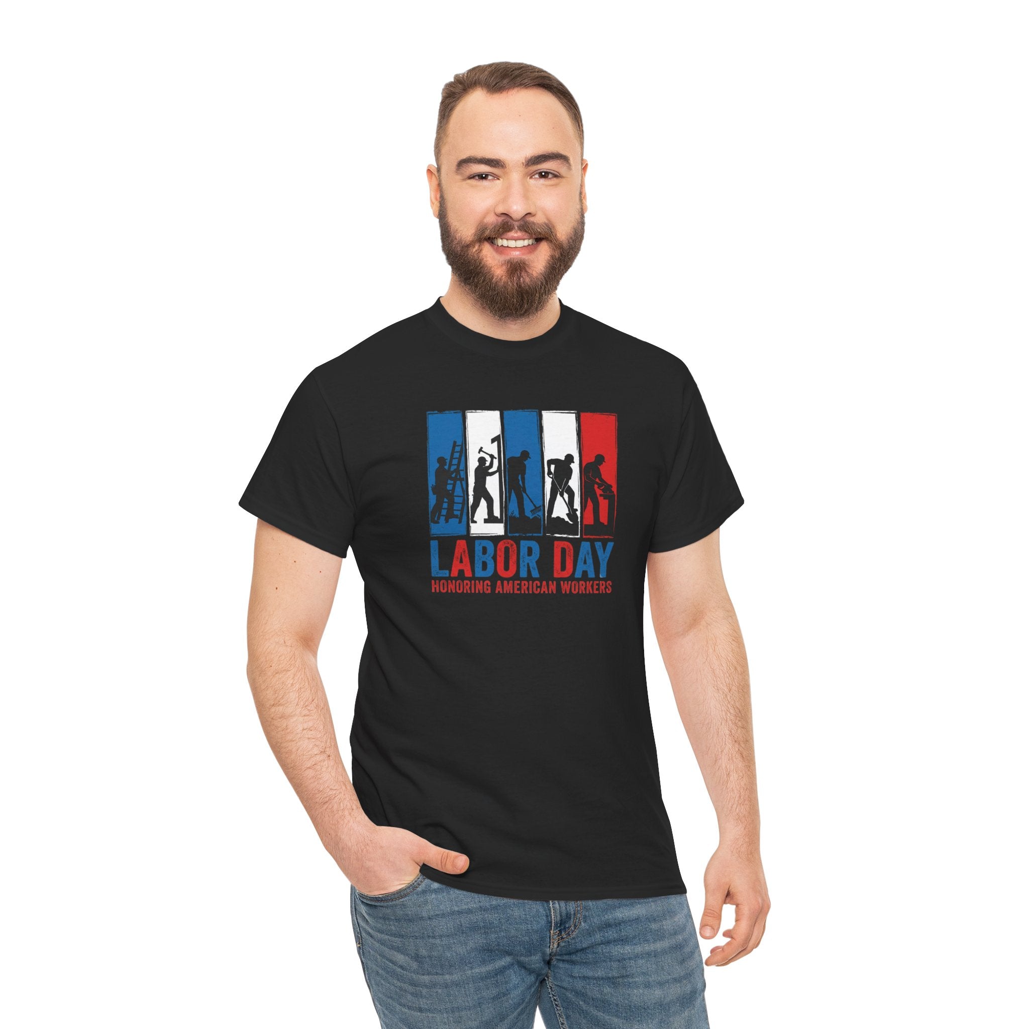 Labor Day American Workers T-Shirt | Patriotic Red White Blue