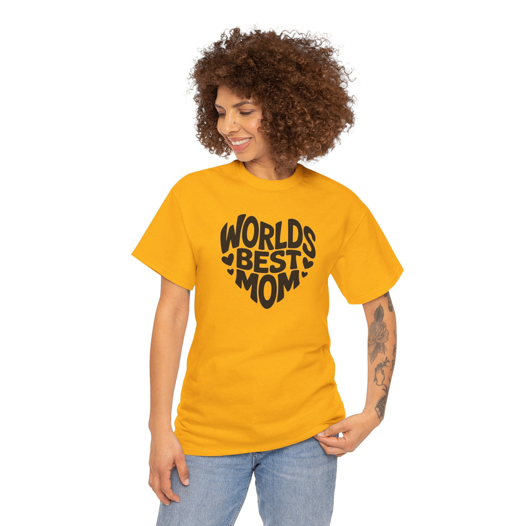 Worlds Best Mom heart graphic T-Shirt | Mother's Day typography tee