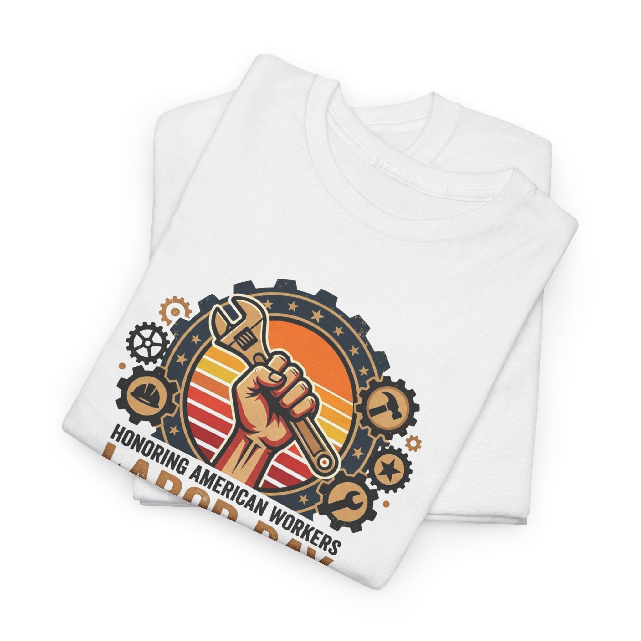 Labor Day Fist and Gears Tee | Honoring American Workers, Unity & Strength
