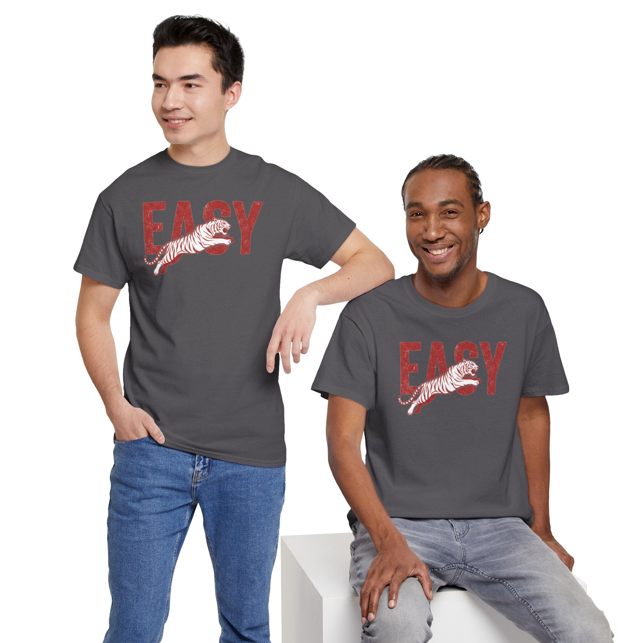 Easy Tiger T-Shirt | Retro Red Text with Tiger Graphic