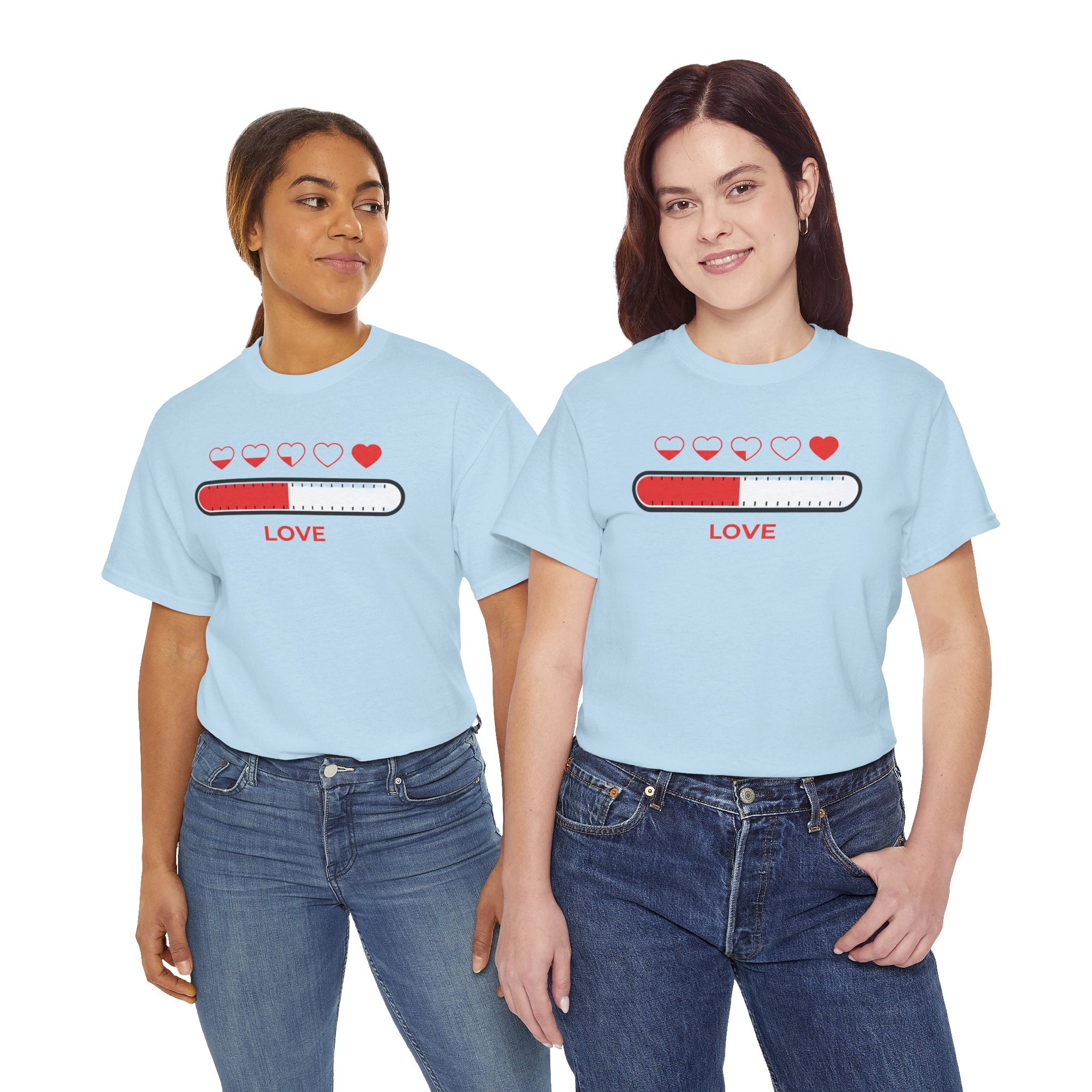 Valentine's Day Love Meter Heart Graphic T-Shirt
