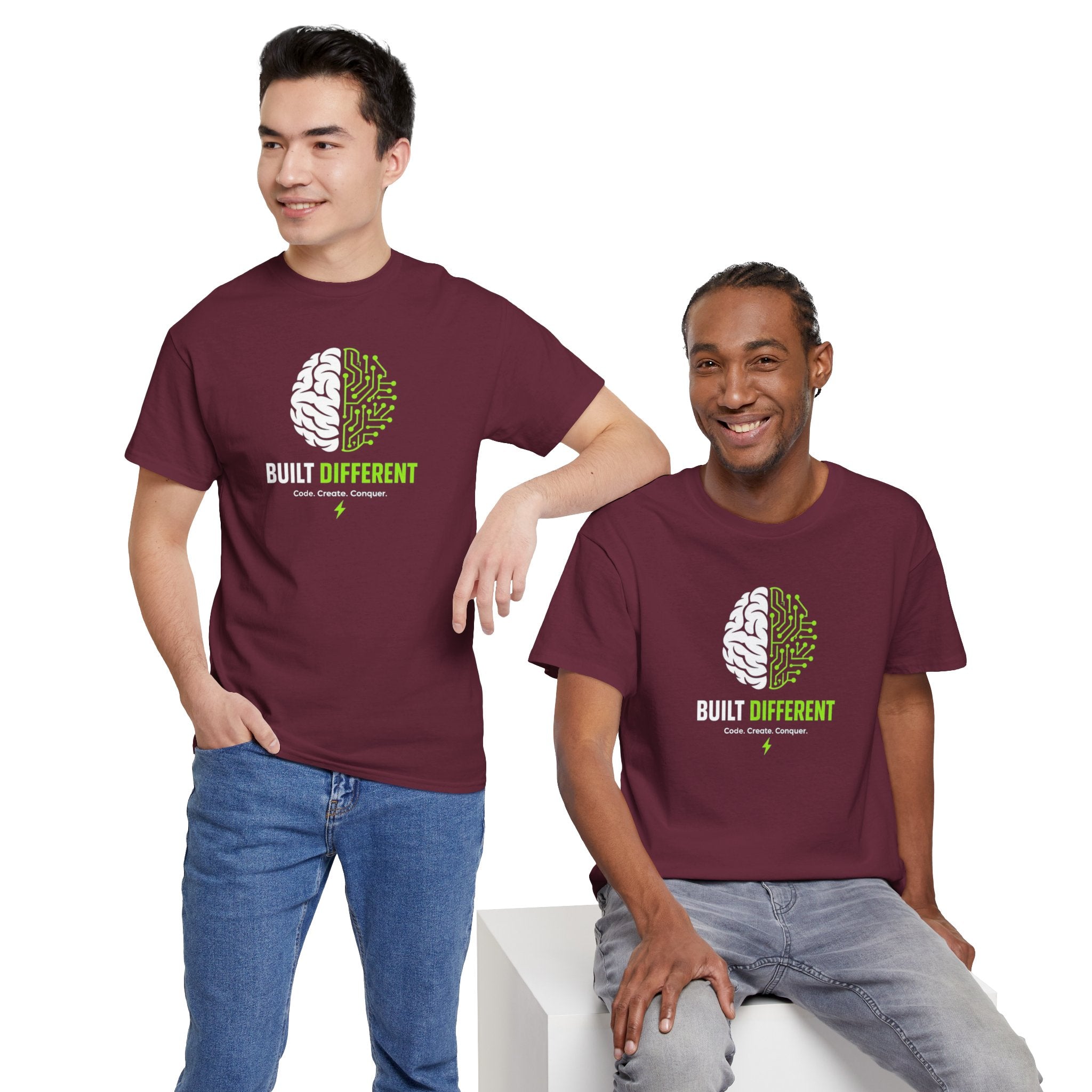 Built Different Brain graphic tee | Tech Mindset T-Shirt