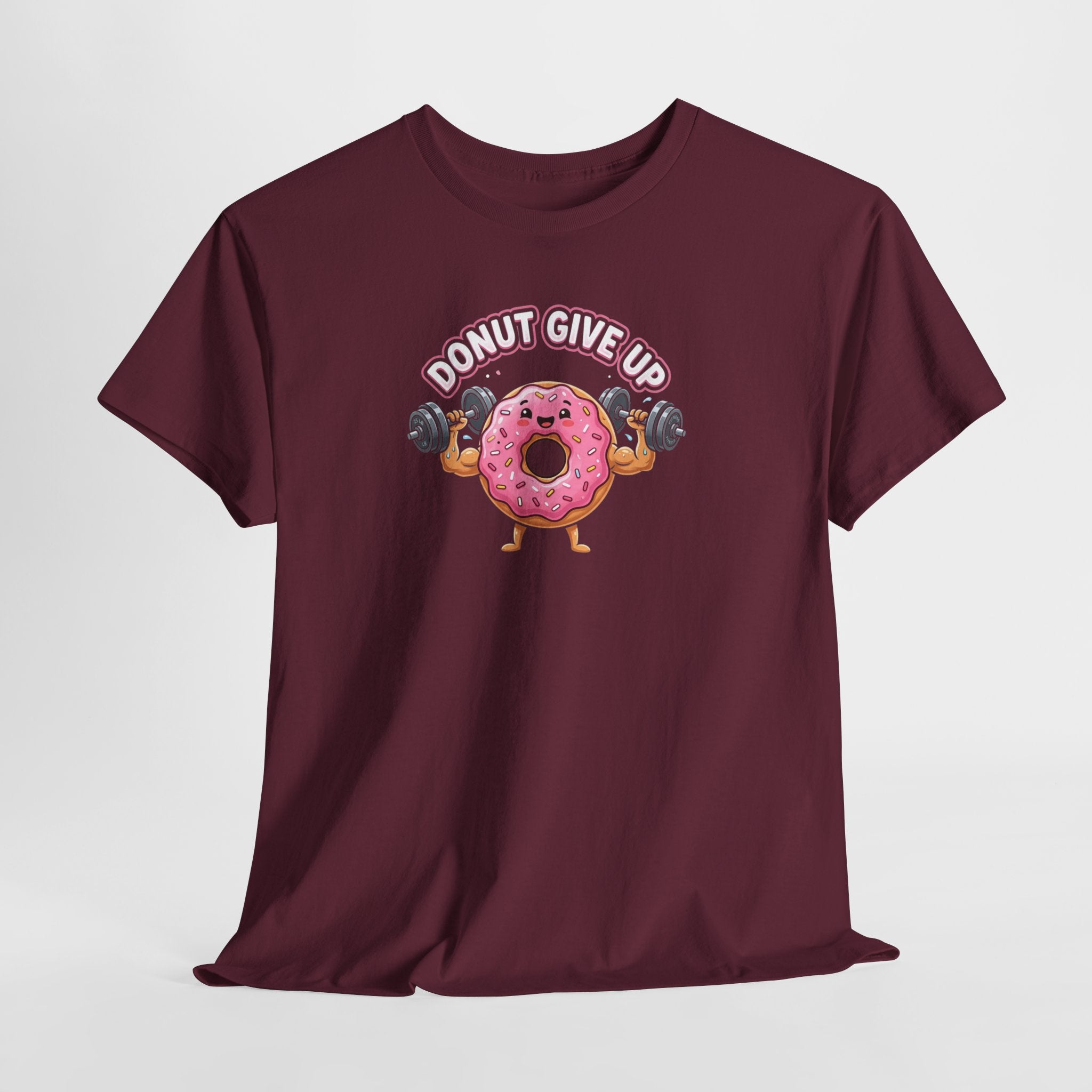 Donut Give Up donut graphic tee | Motivational Fitness Shirt