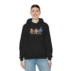 Vintage Football Characters Hoodie | Cartoon Helmet, Foam Finger, Football Mascot