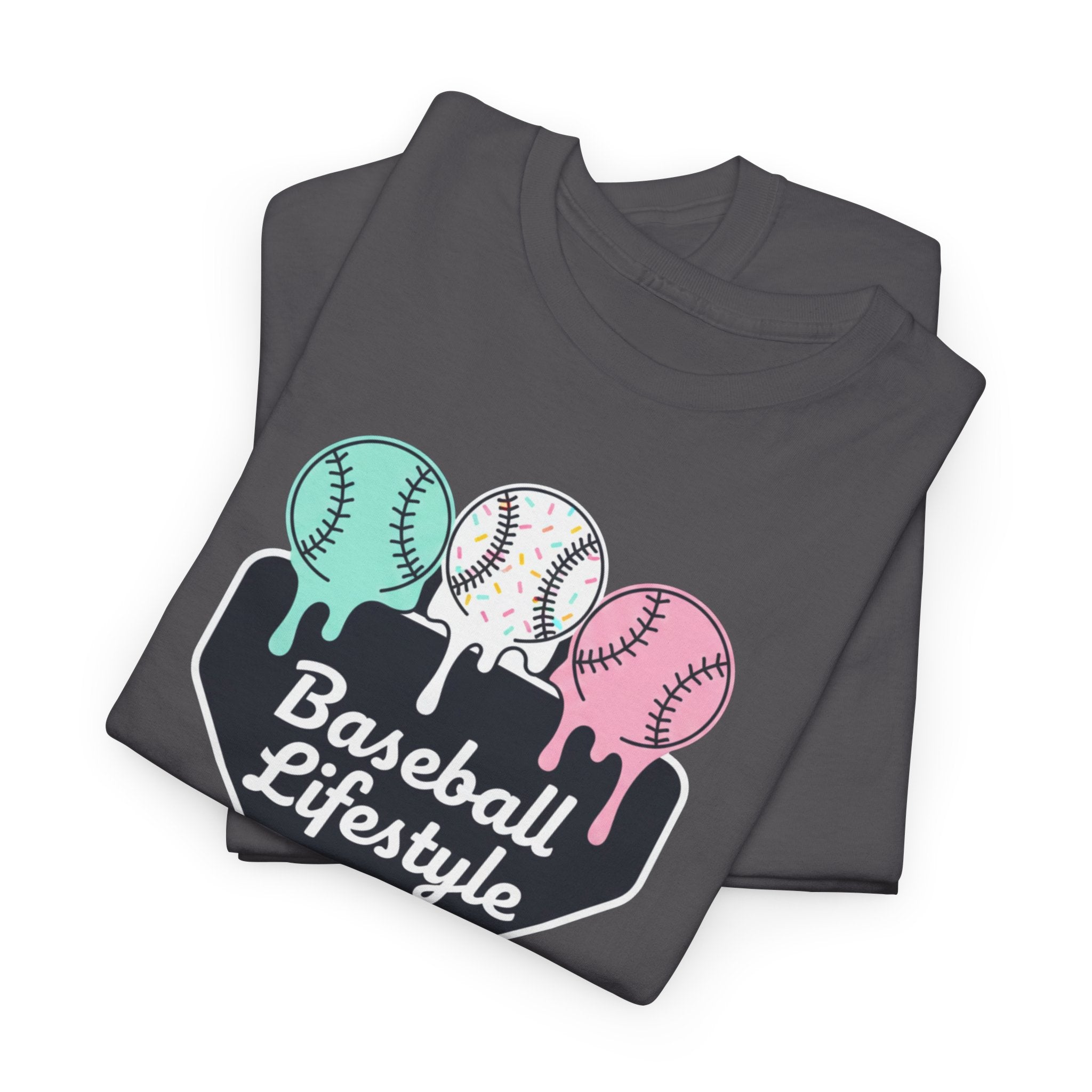 Baseball Lifestyle Tee | Dripping Home Plate with Pastel Baseballs