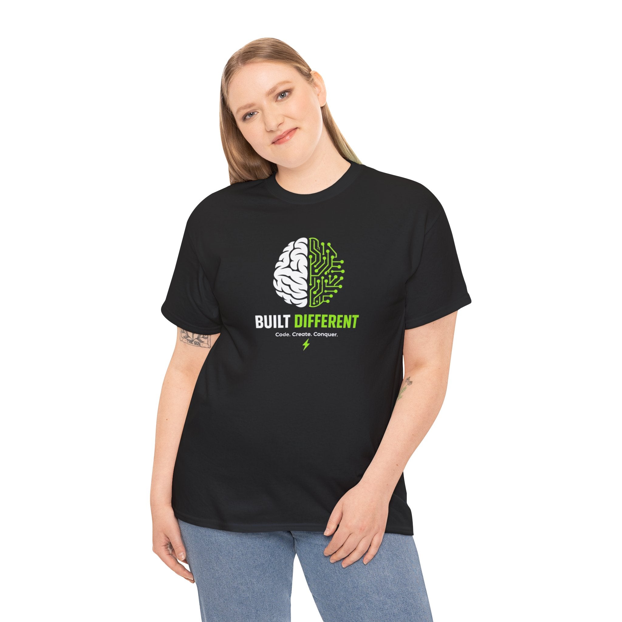 Built Different Brain graphic tee | Tech Mindset T-Shirt
