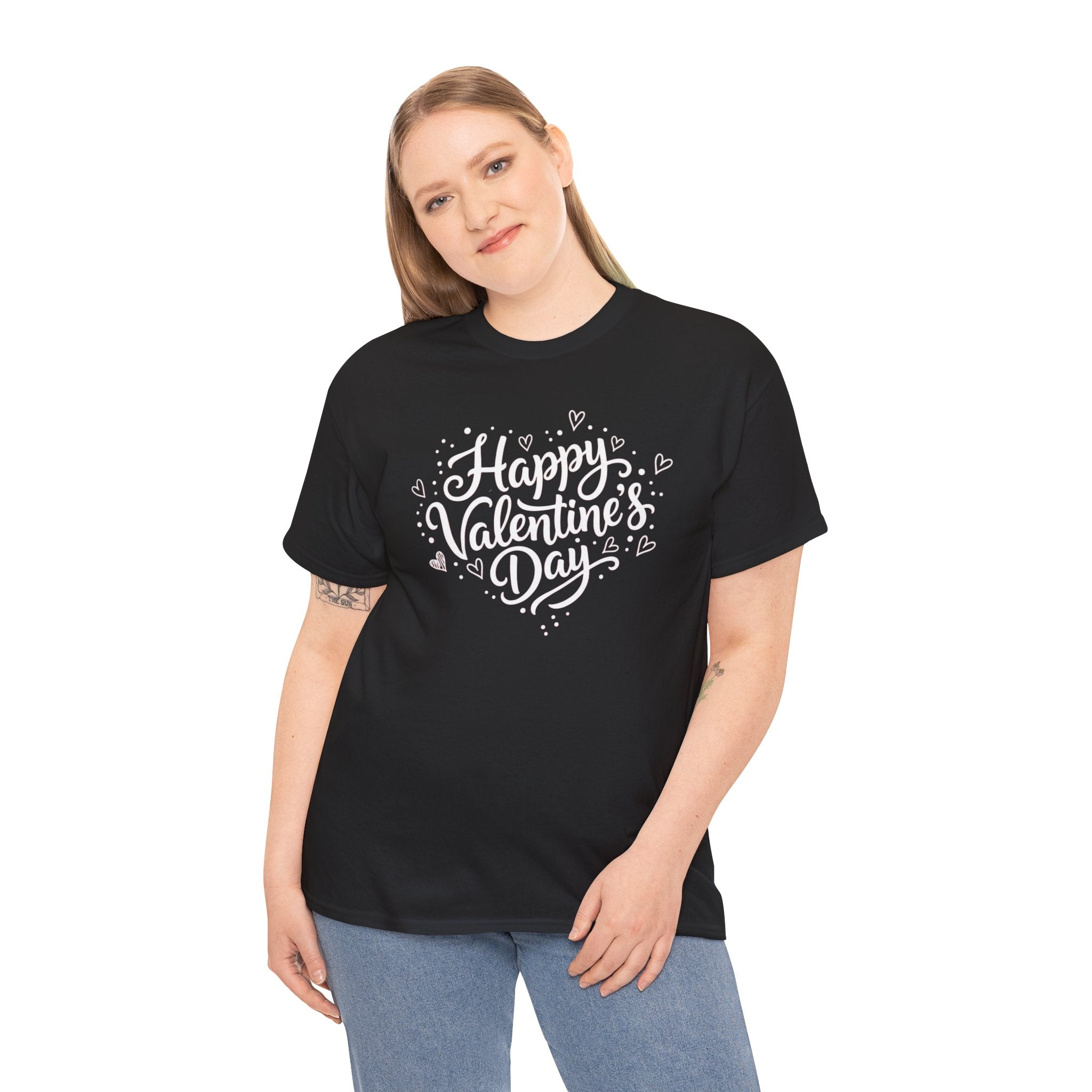 Happy Valentine's Day T-Shirt | Heart Script Design, Valentine's Apparel