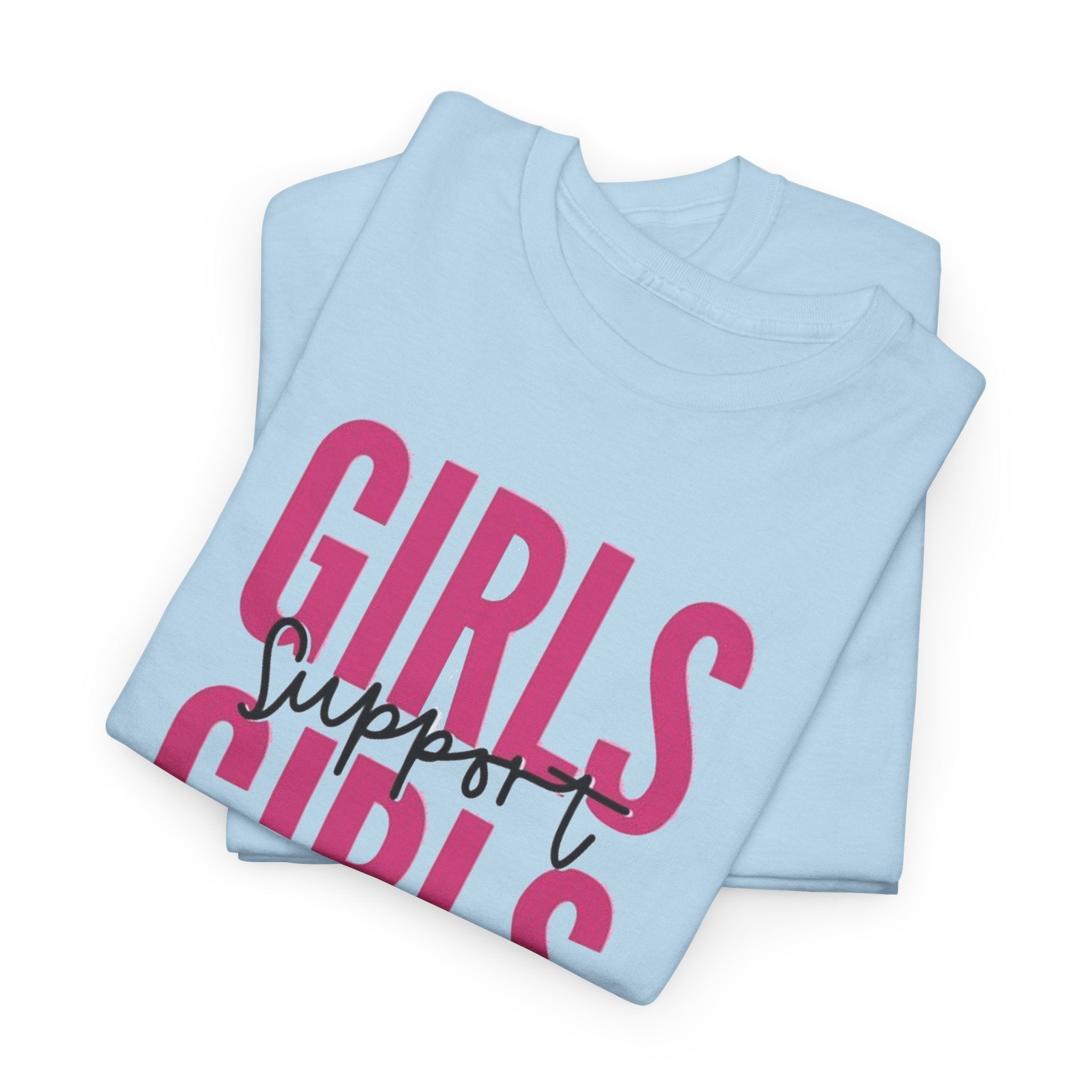 Girls Support Girls T-Shirt | Feminist Pride Tee, Pink Typography