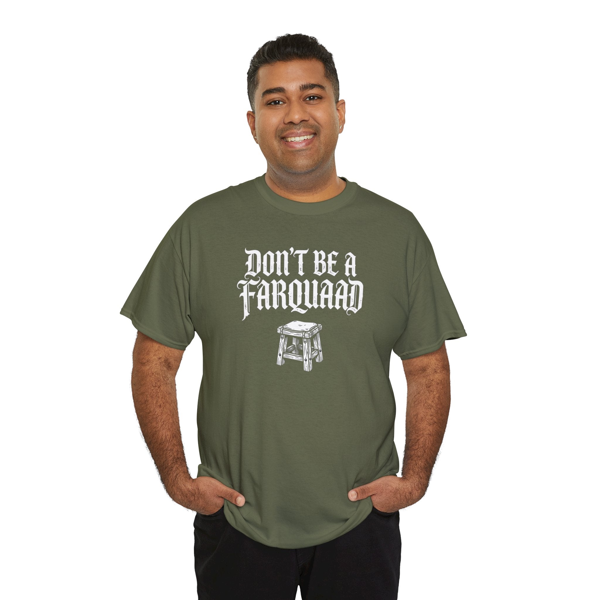 Don't Be a Farquaad Stool T-Shirt | Shrek Parody, Gothic Text