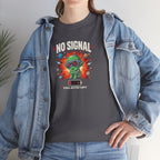 No Signal Alien Cartoon Tee | Retro TV, Glitch Art, Space Humor