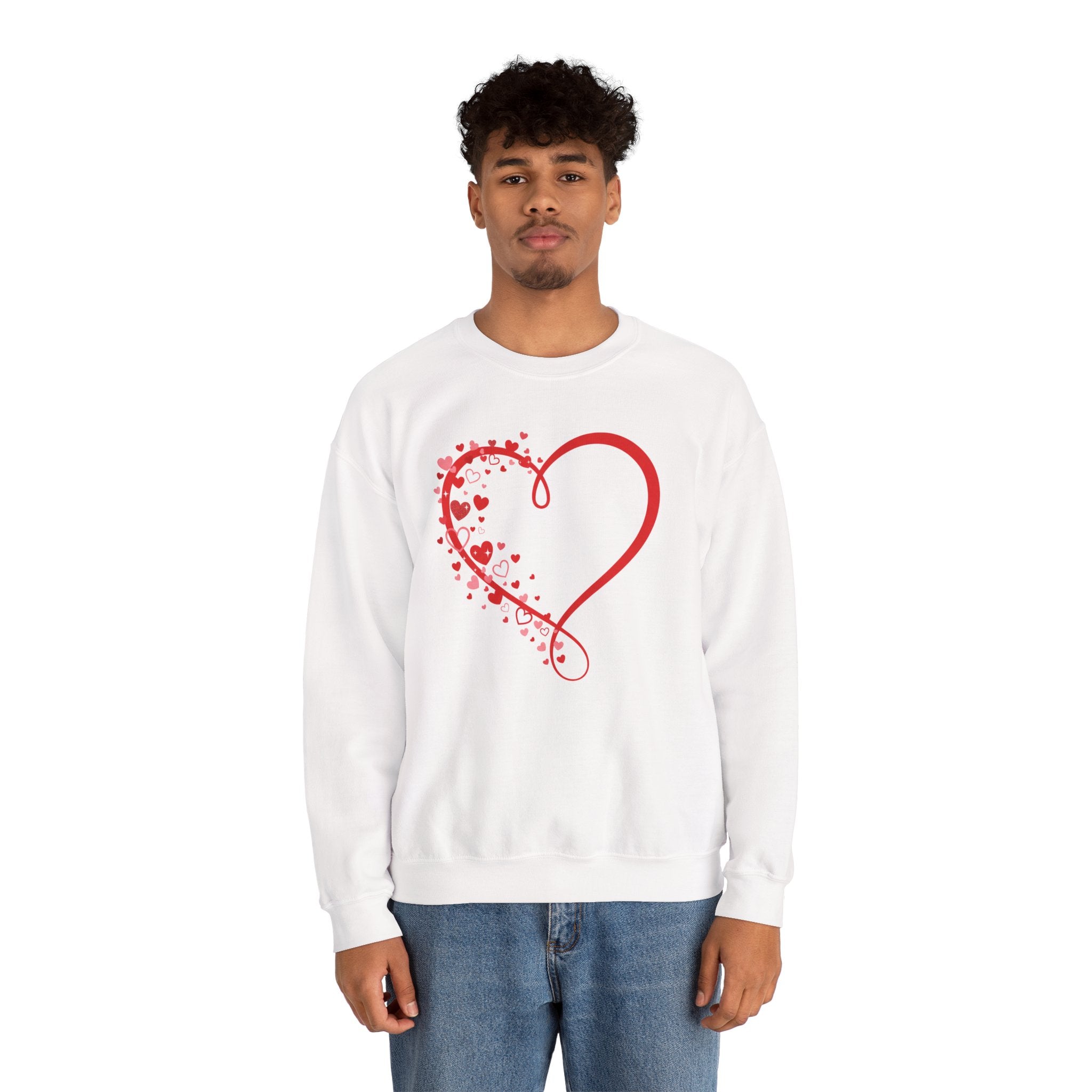 Valentine's Day Red Heart Swirl Sweatshirt | Valentine Heart Crewneck