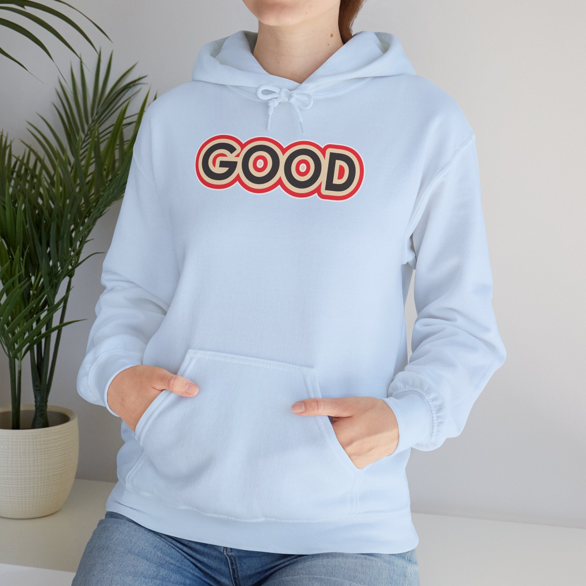 GOOD Retro Logo Hoodie | Positive Message, 70s Style Graphic