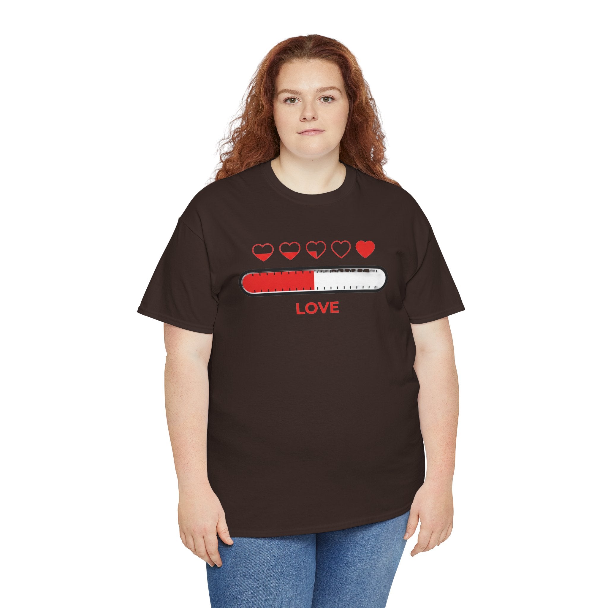 Valentine's Day Love Meter Heart Graphic T-Shirt