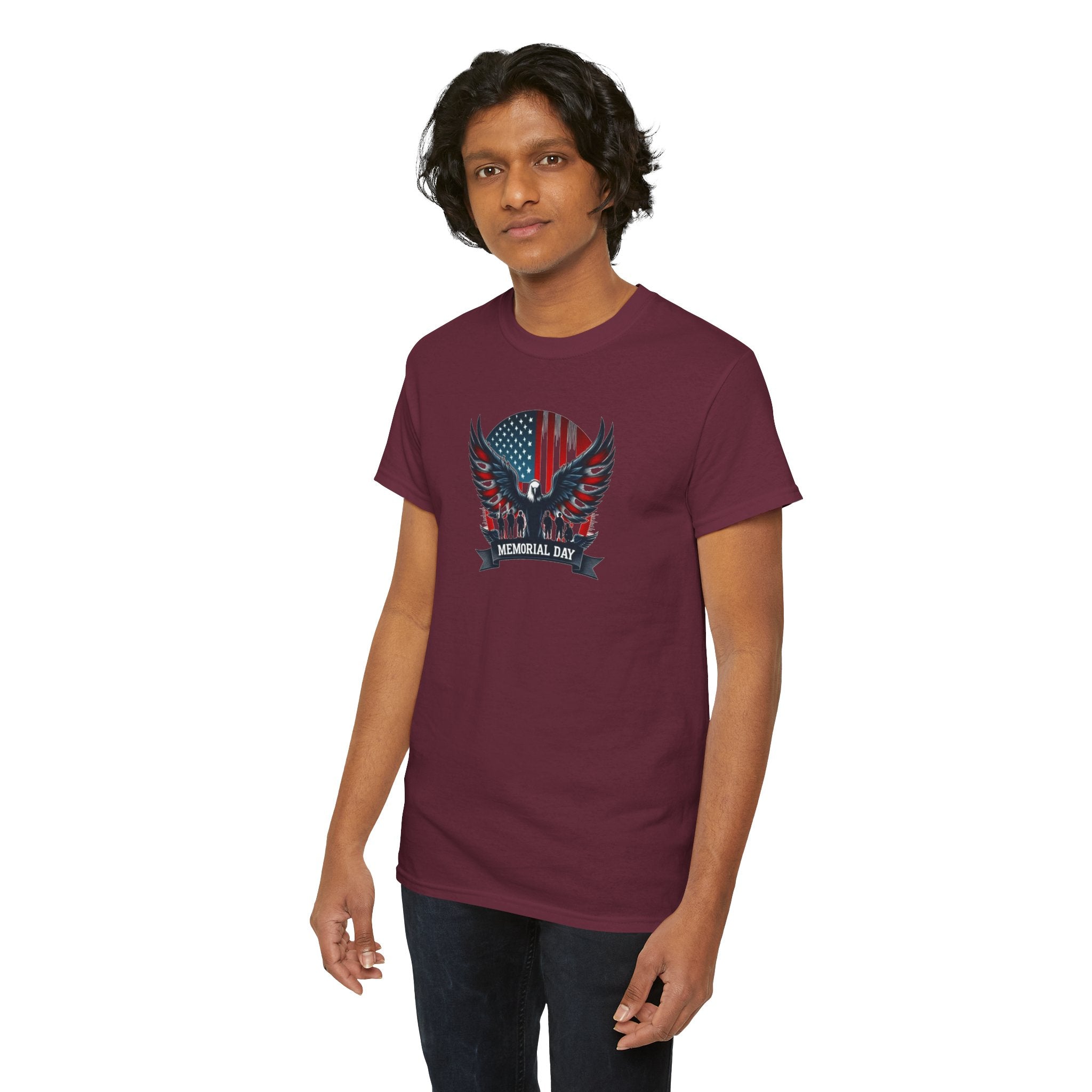 American Flag Eagle Memorial Day T-Shirt | Patriotic USA Eagle Tee