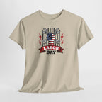 American Labor Day Tee | Patriotic Wrench Helmet Design, USA Flag