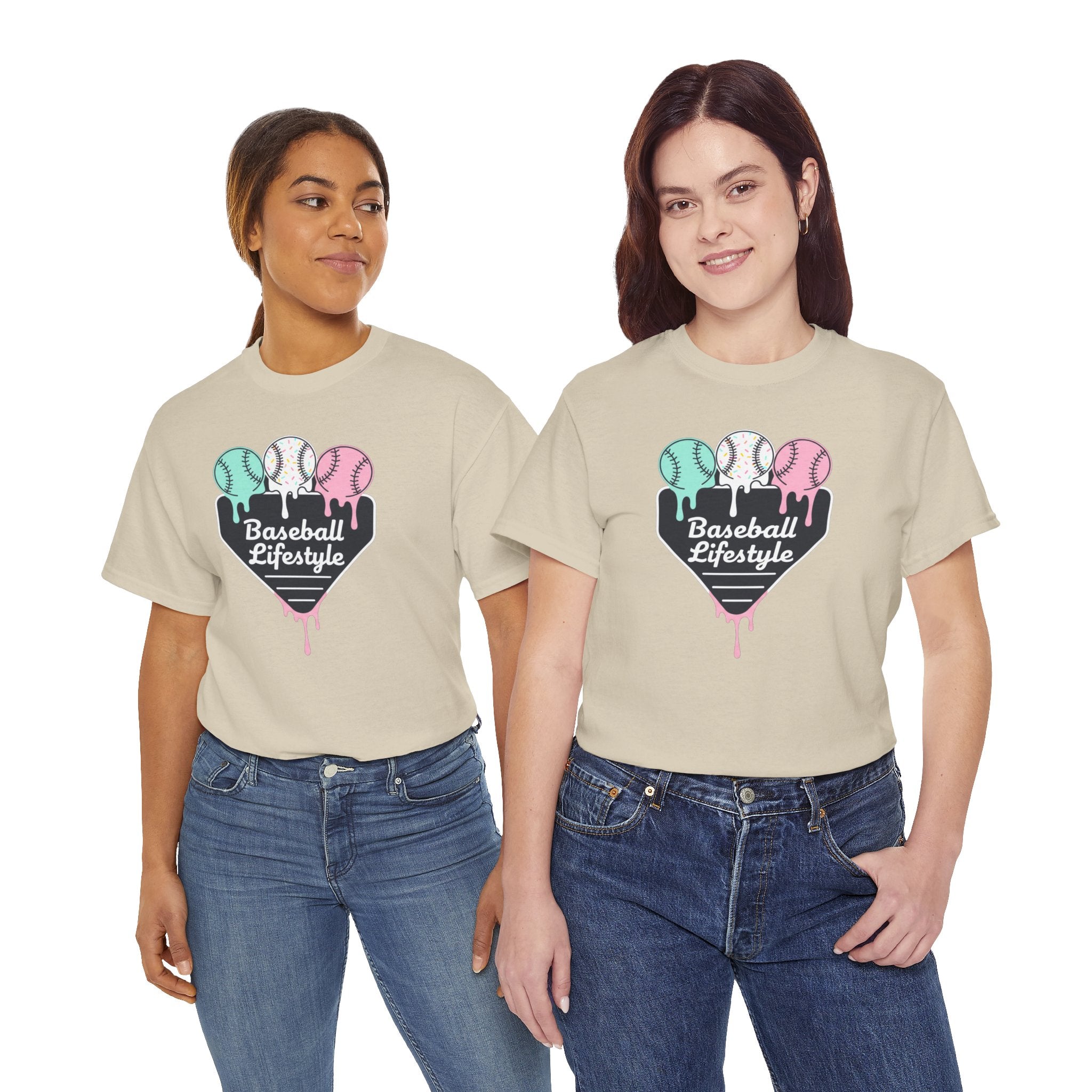 Baseball Lifestyle Tee | Dripping Home Plate with Pastel Baseballs