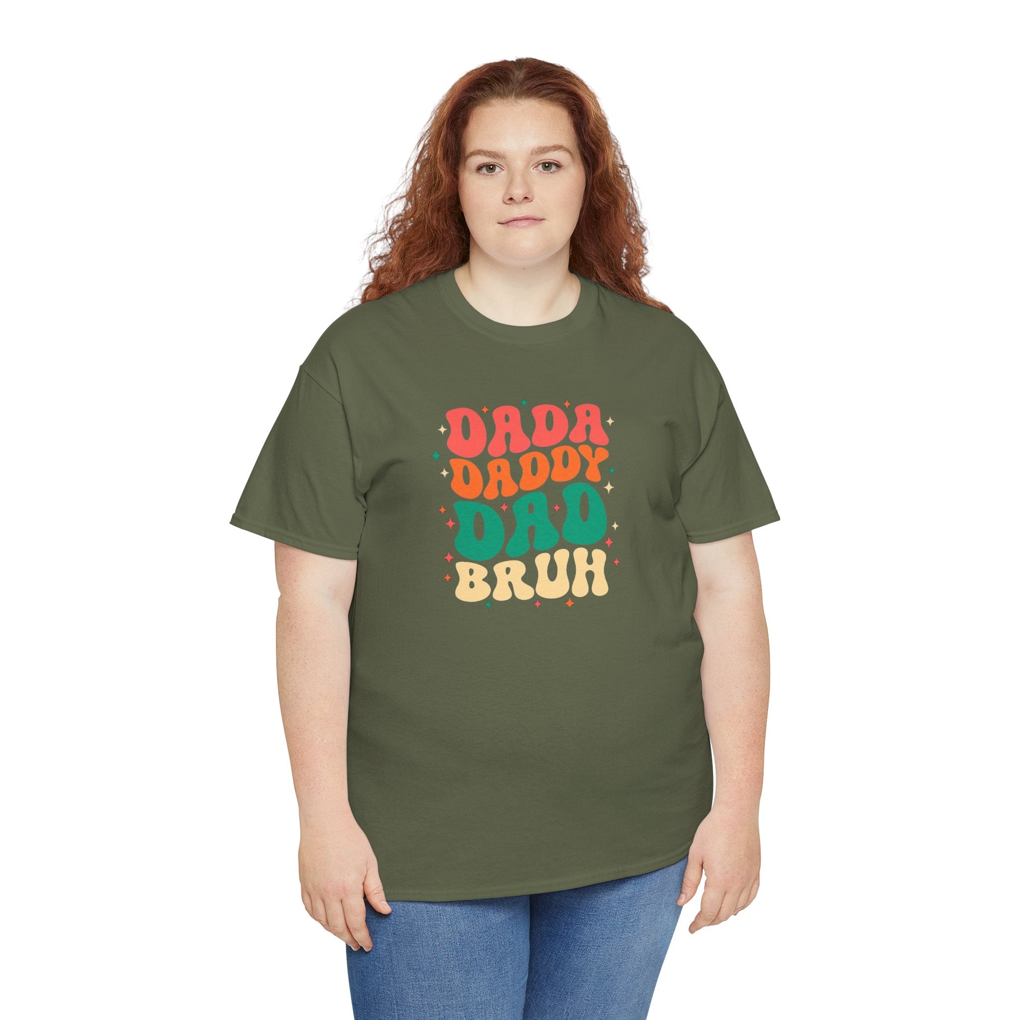 Dada Daddy Dad Bruh T-Shirt | Father's Day Retro Bubble Text Dad Shirt