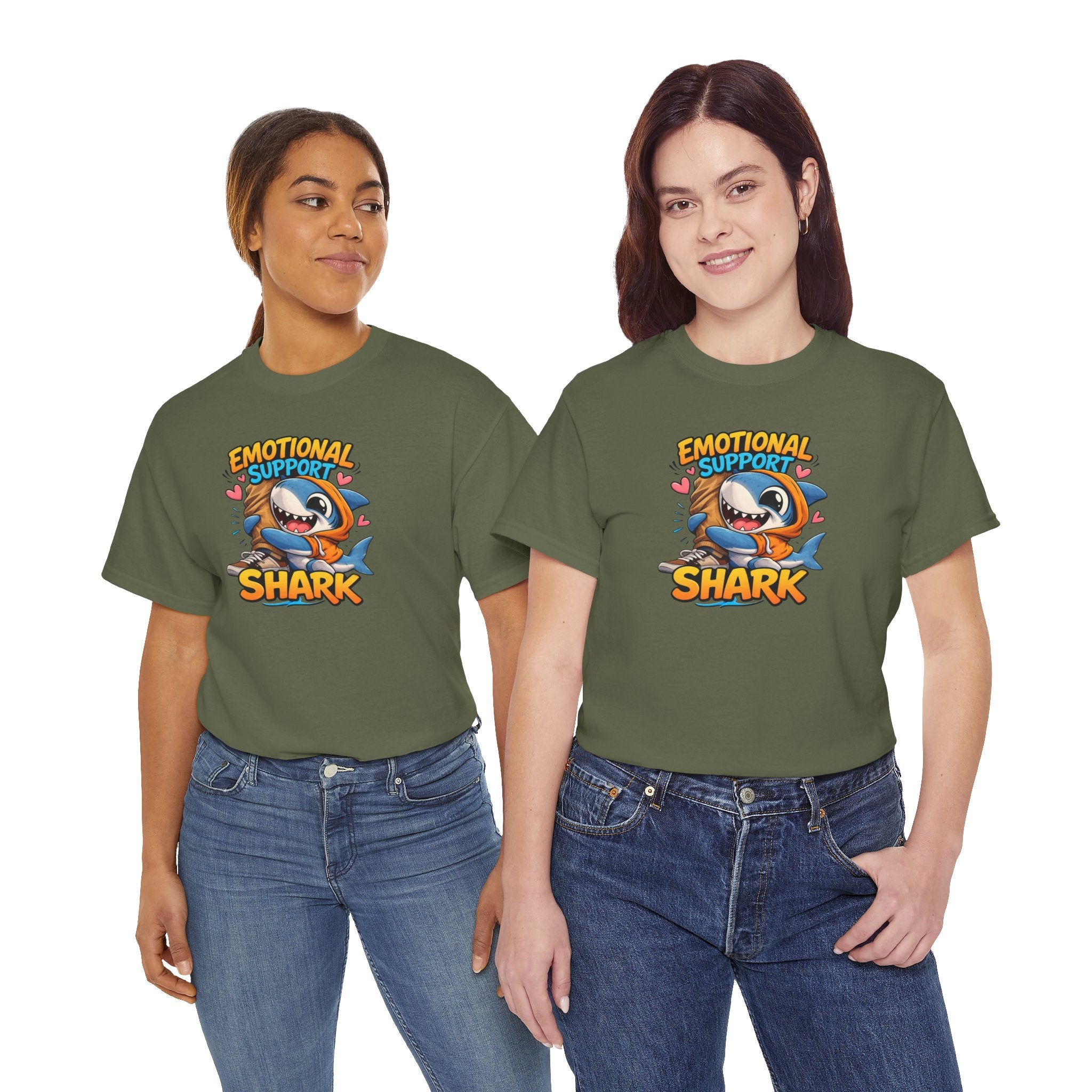 Emotional Support Shark Tee | Cute Cartoon Shark Graphic T-Shirt