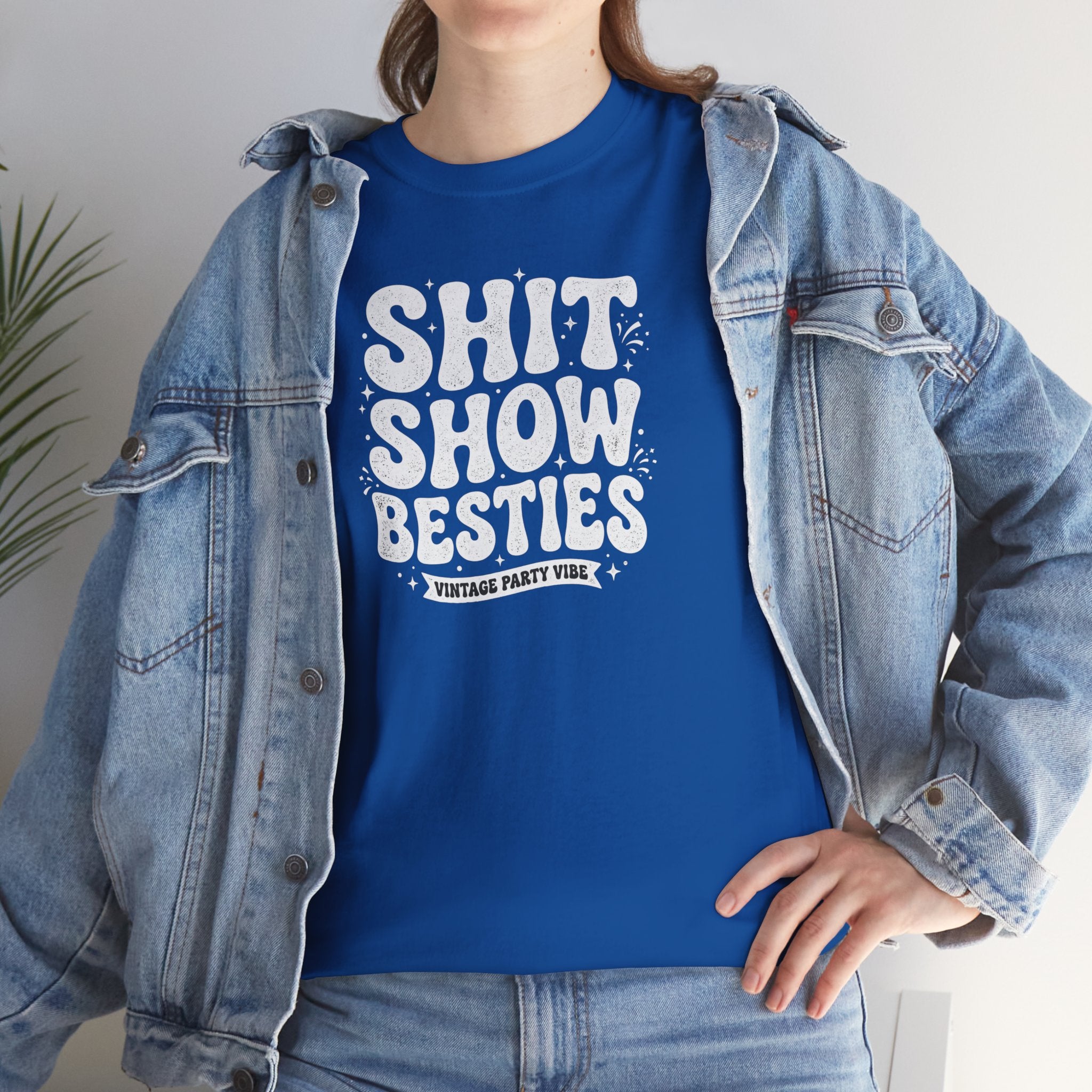 Shit Show Besties Tee | Funny Retro Bubble Letter Graphic Shirt