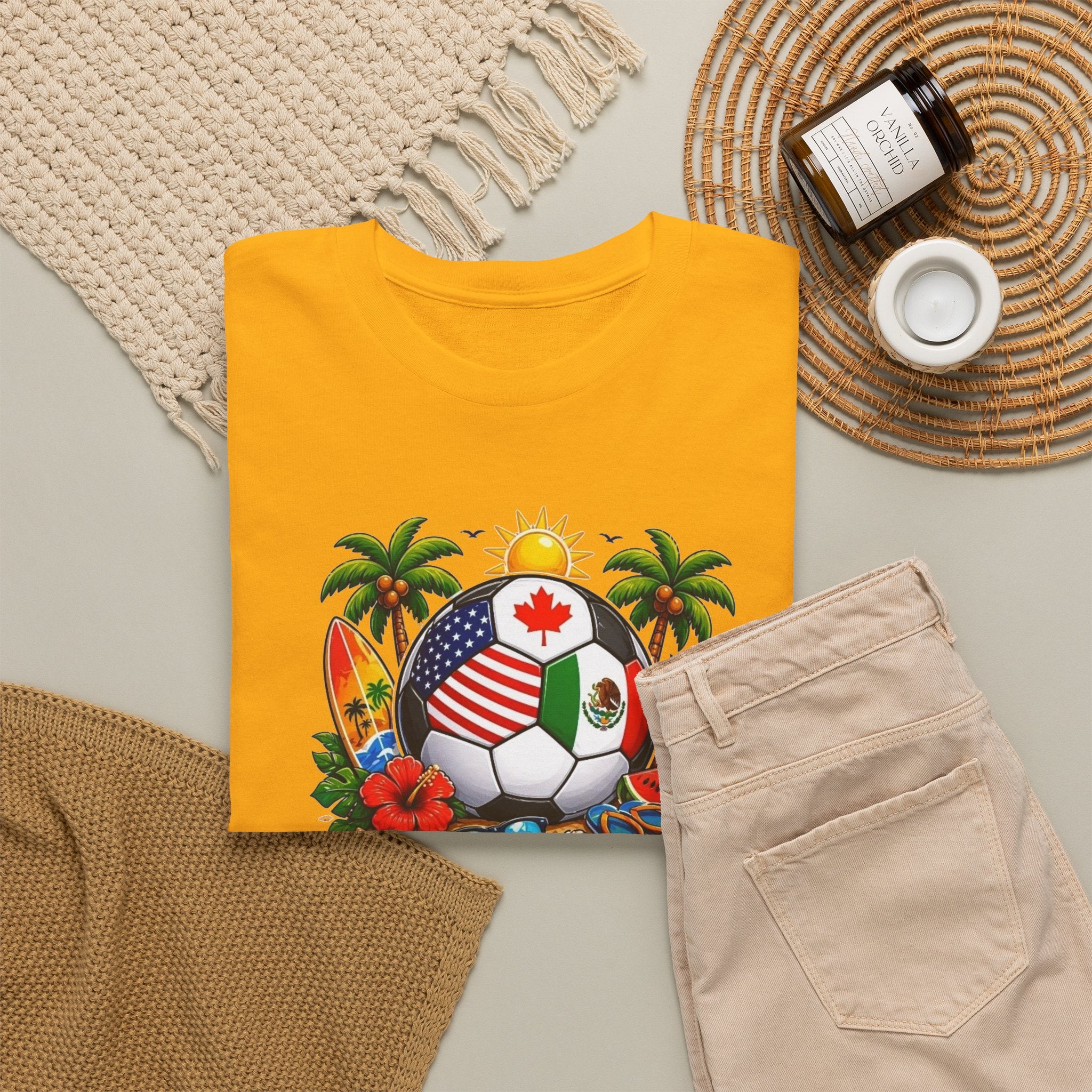 Tropical Soccer Ball Tee | Canada Flag Football 2026