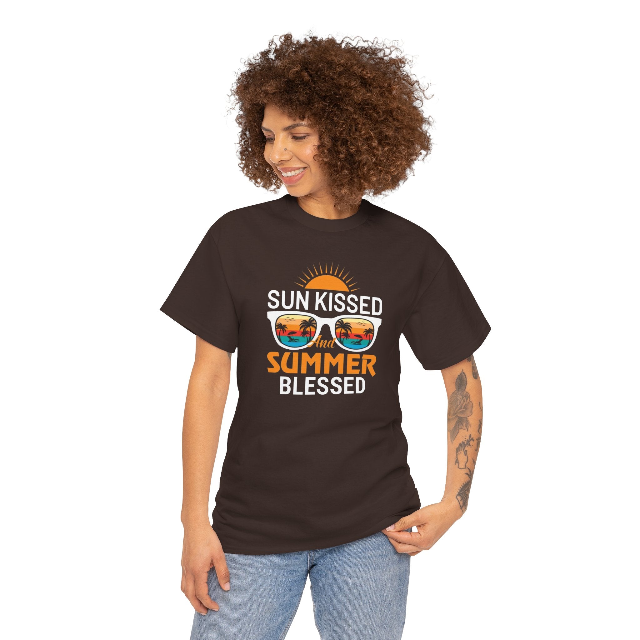 Sun Kissed and Summer Blessed T-Shirt - Beach Vibes Graphic Tee