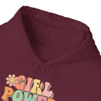 Girl Power retro floral Hoodie | Feminist 70s style sweatshirt