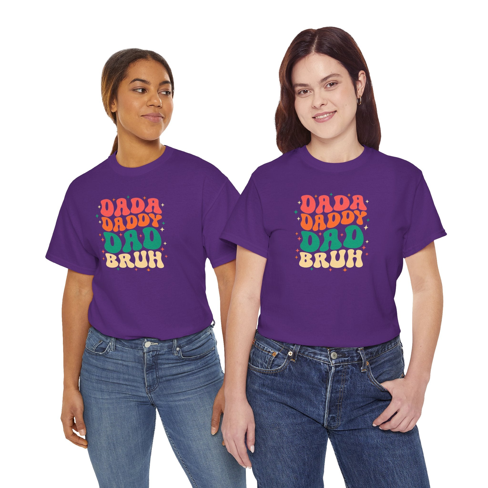 Dada Daddy Dad Bruh T-Shirt | Father's Day Retro Bubble Text Dad Shirt