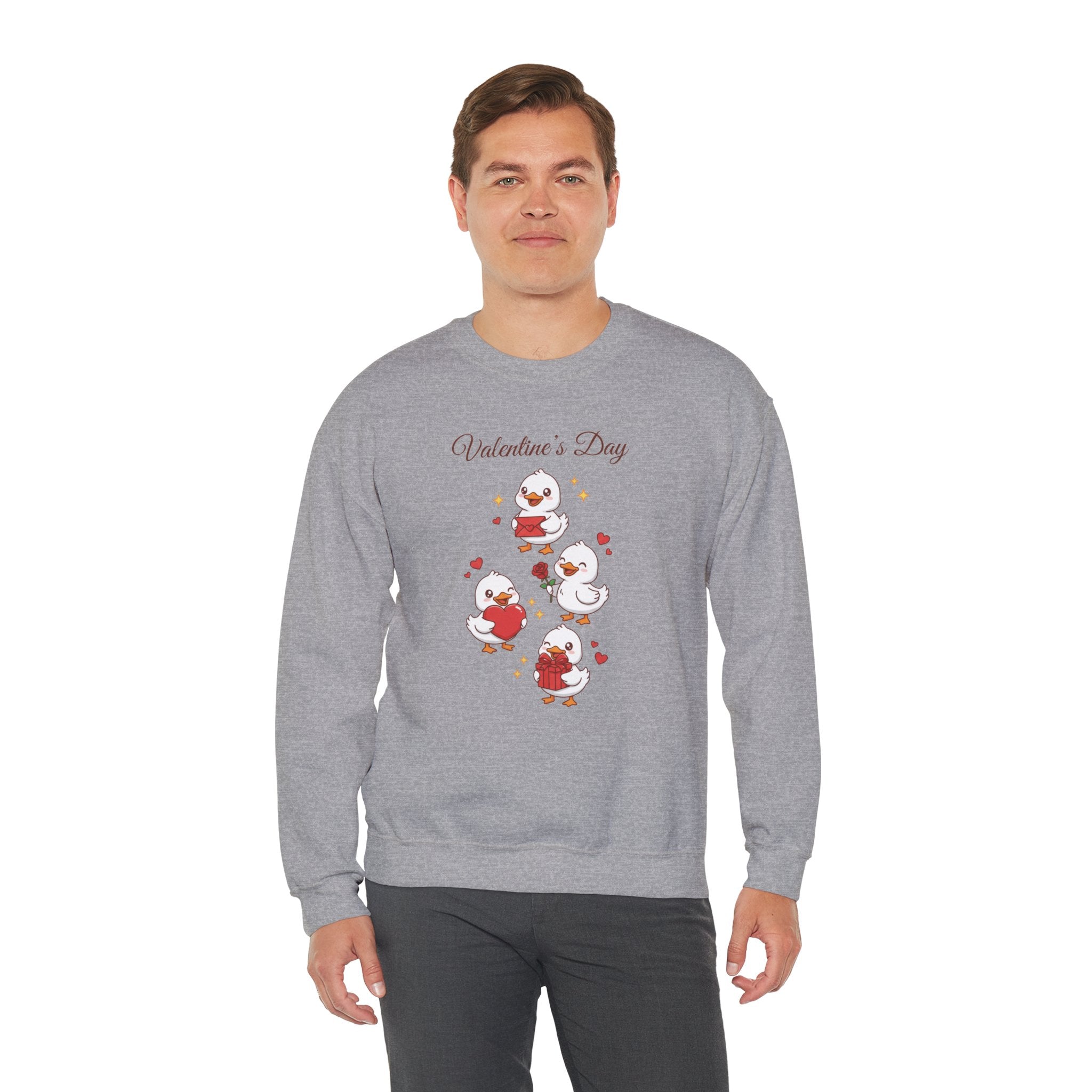 Valentine's Day Duckies Crewneck Sweatshirt | Valentine Day Hearts